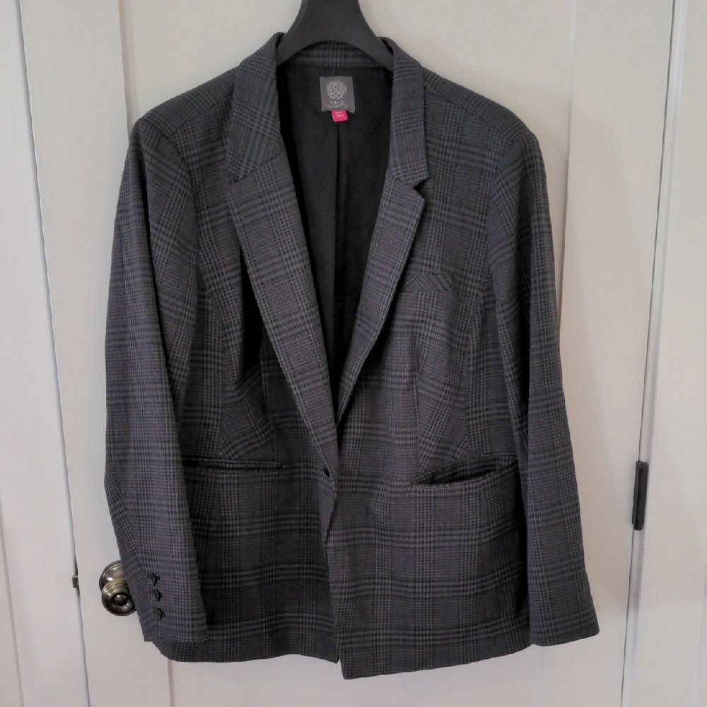 Vince Camuto Grey Plaid Blazer